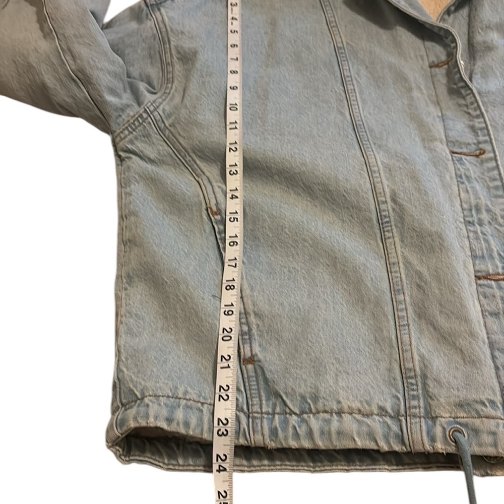 ASOS Denim jacket with Sherpa like lining , snap closure, Very OVERSIZED size 8 - Picture 7 of 7